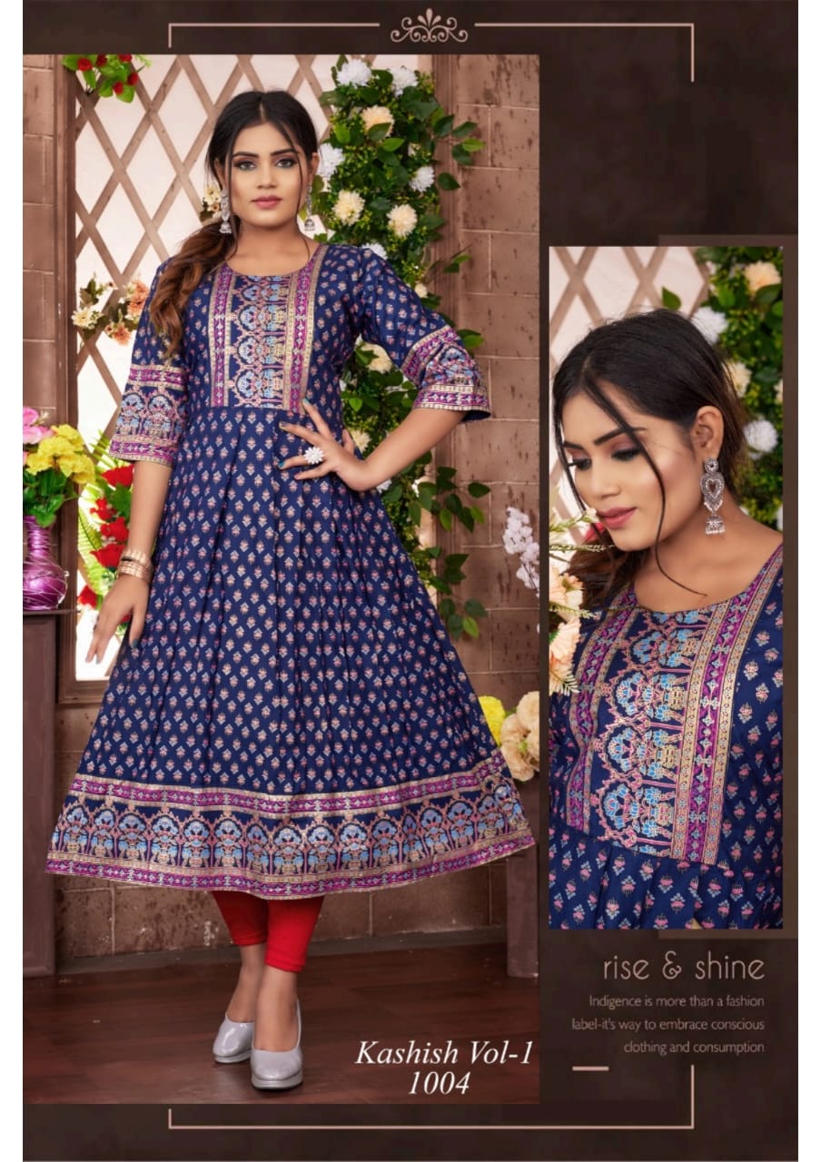 Kashish Vol 1 Fancy Designer Wholesale Anarkali Kurtis Catalog
